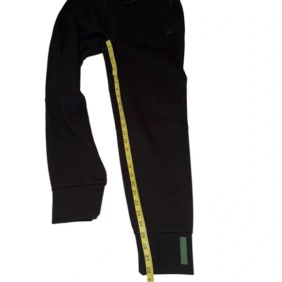 NWT Lacoste Womens Organic Cotton Jogger Sweatpants Black/Green Detail Orig $160 - Picture 10 of 16